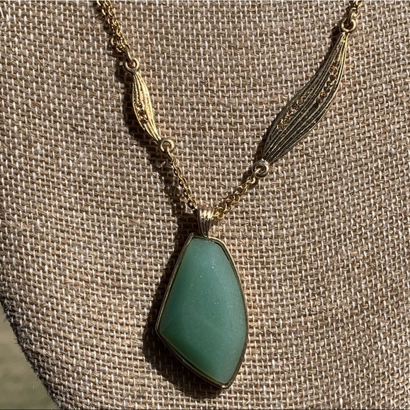 Aventurine Long Pendant Necklace NEW - Picture 6 of 8